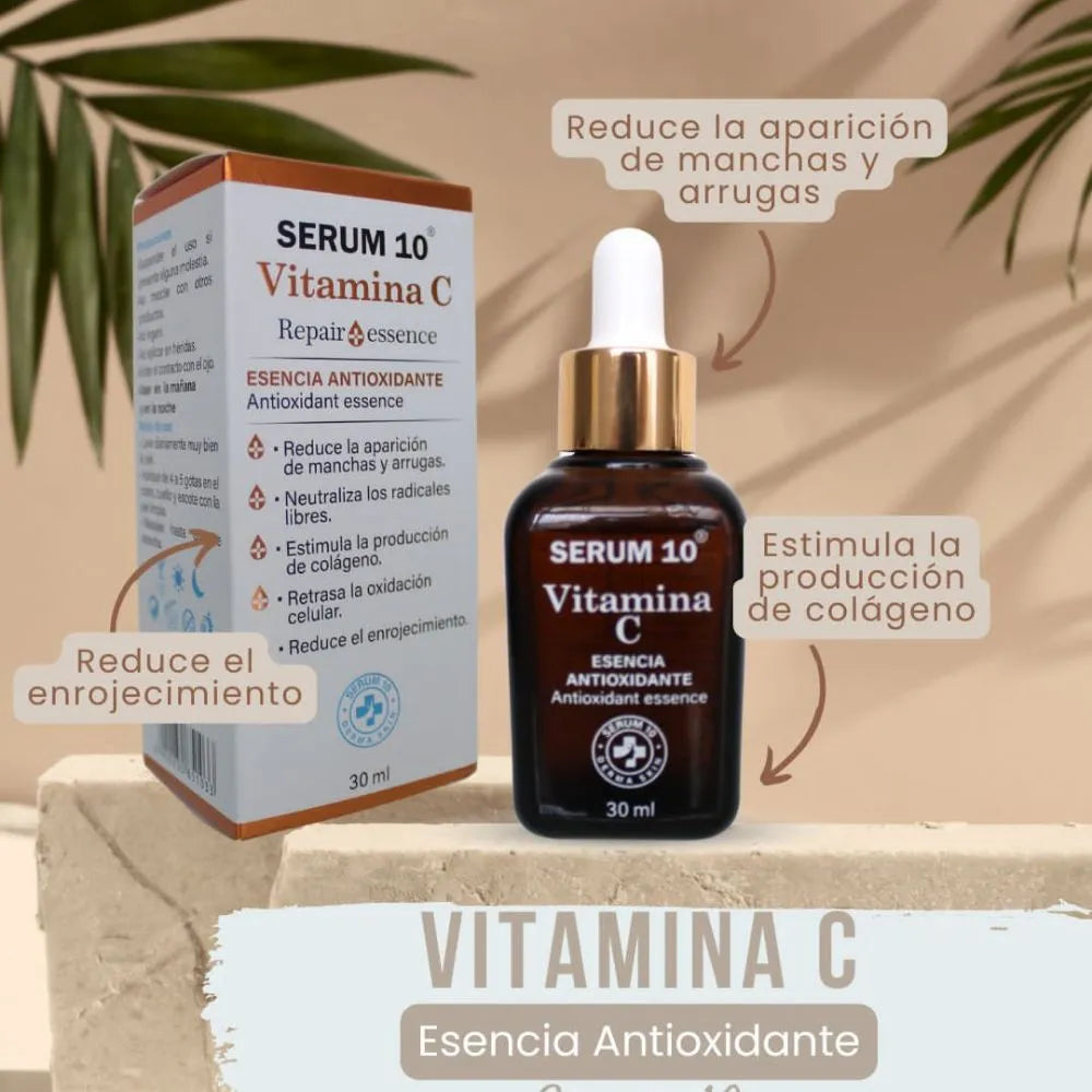 Piel más brillante, suave y pareja con el Serum de Vitamina C - Antioxidantes y Ácido Hialurónico