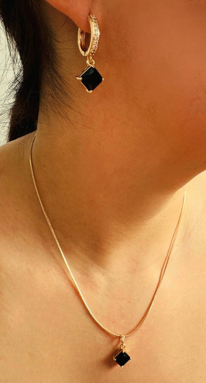 Rombo Luxe: Set de Collar y Aretes